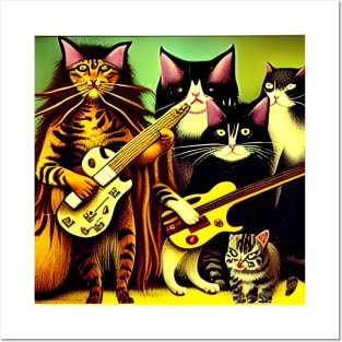 The heavy metal cat band Posters and Art